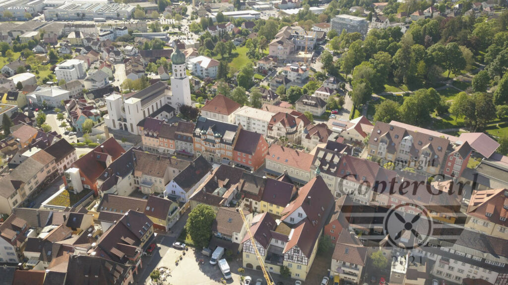 120 Meter über Stockach, über der historischen Altstadt von Stockach